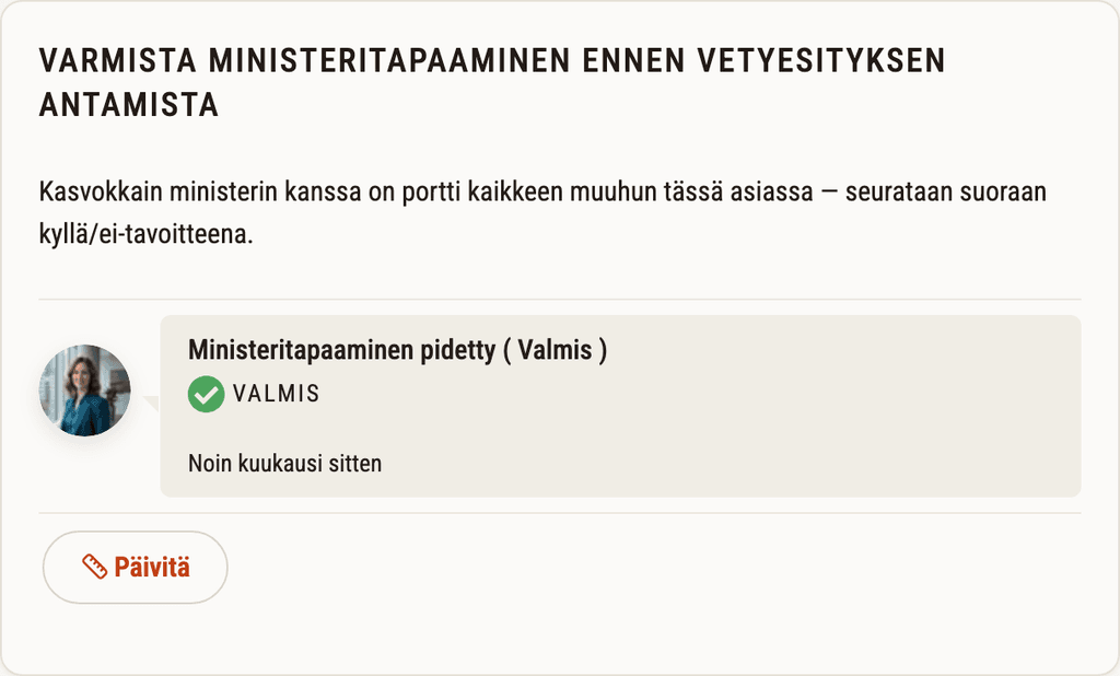Valmis / ei valmis -mittaustapa