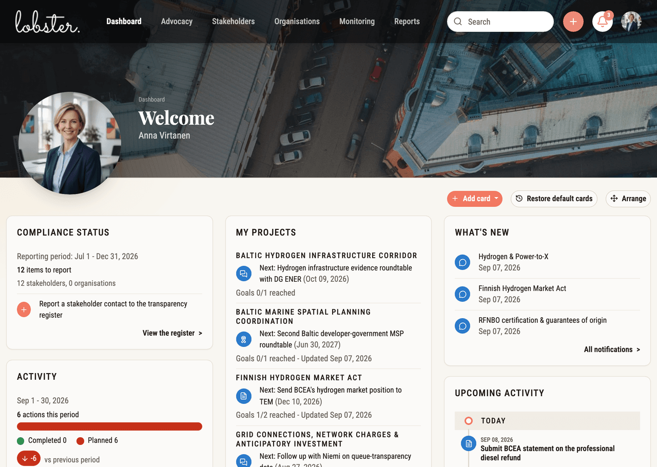 The Lobster Dashboard