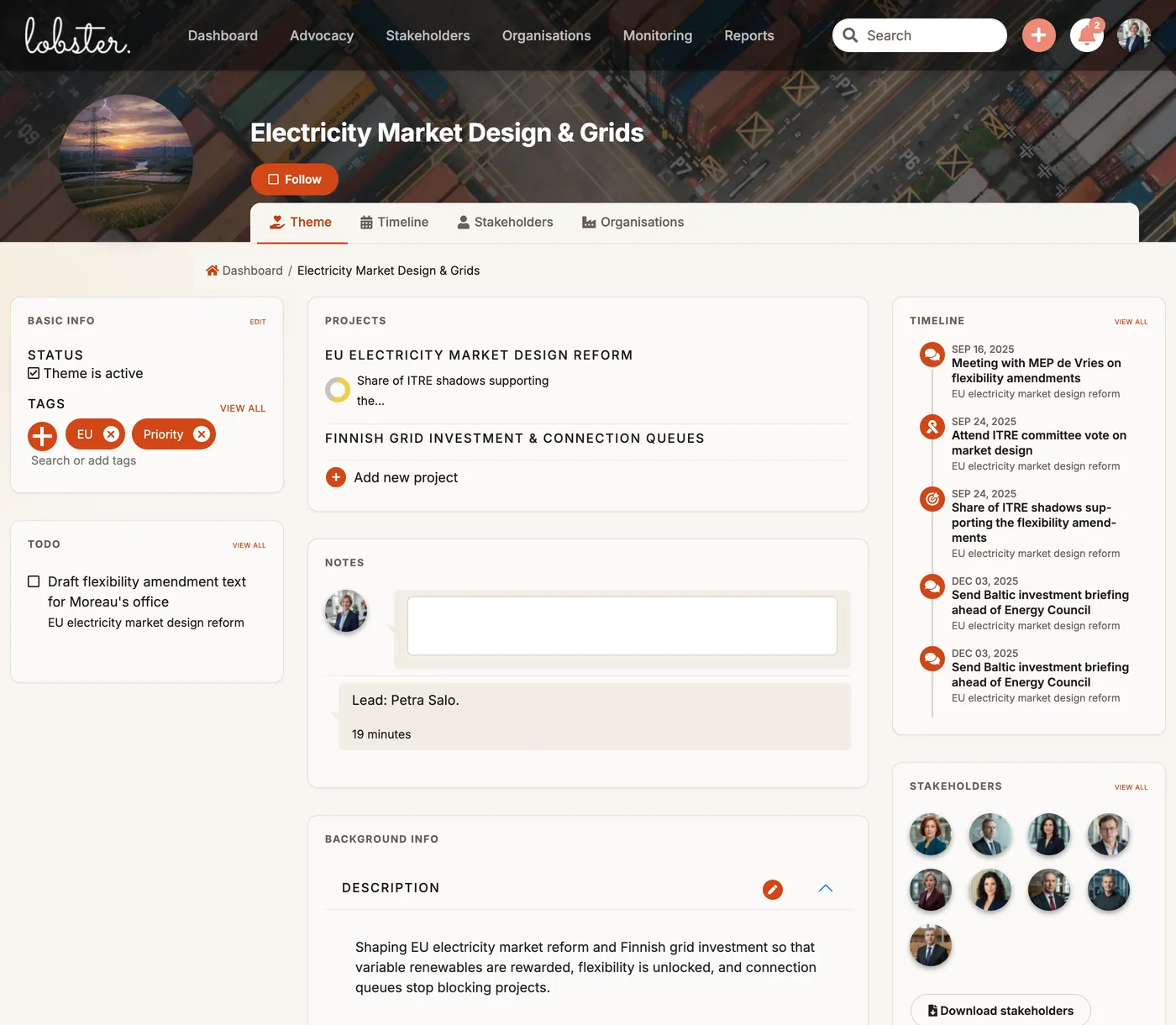 An advocacy campaign being built in Lobster by an AI assistant