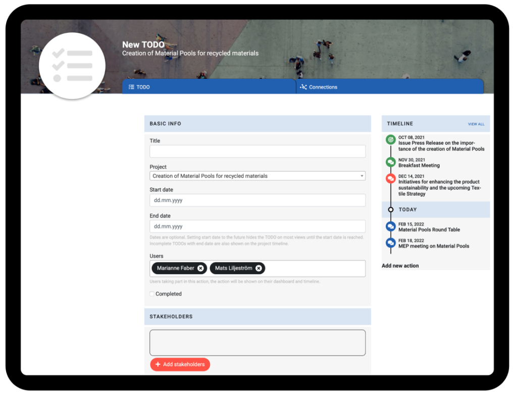 The new TODO form in Lobster.