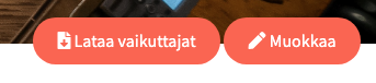 Vaikuttajien tietojen lataaminen Exceliin projektin ja toimenpiteen kohdalta